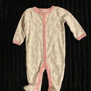 Charming Pink and White Kids Footie